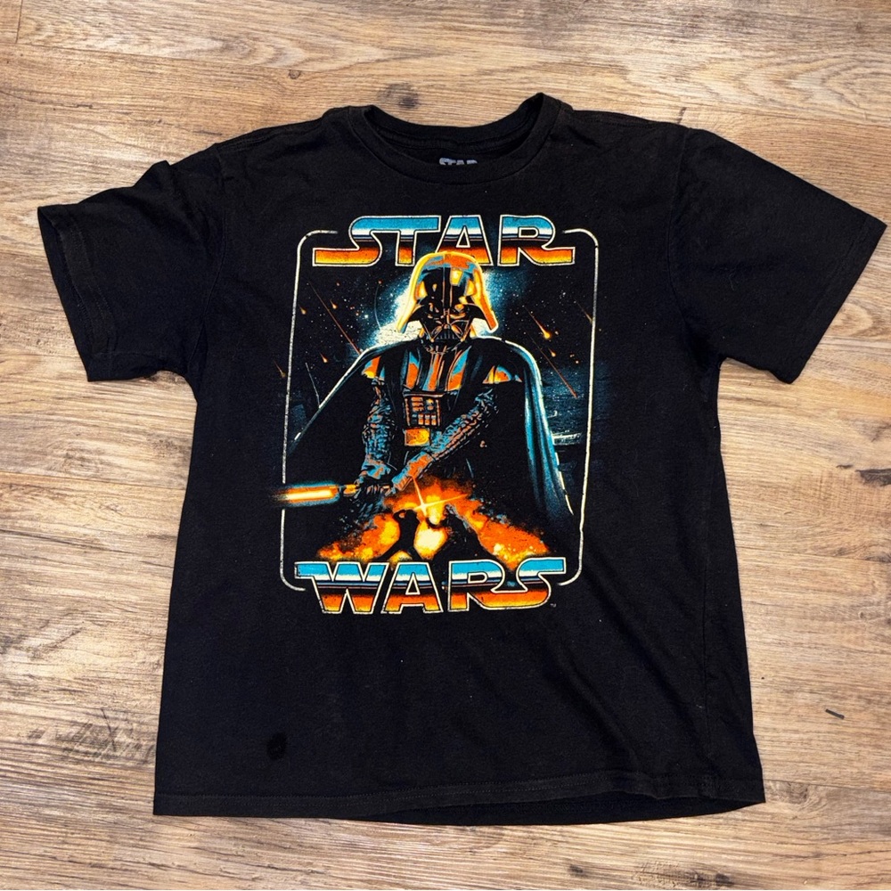 Star Wars Darth Vader T Shirt Youth XL Women’s Small Black Graphic Tee Disney